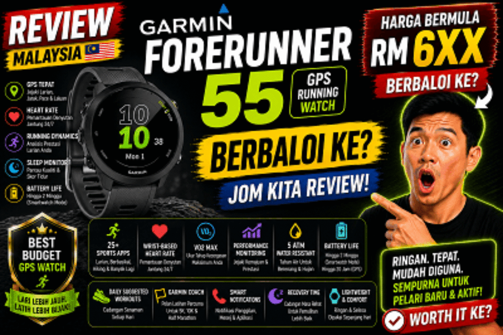 Garmin Forerunner 55 Review harga murah price malaysia running smartwatch watches watch jam