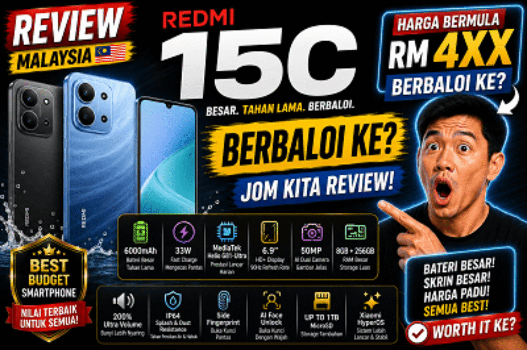 harga Redmi 15C red mi 马来西亚价格 price in malaysia 2026 review specs specifications release date