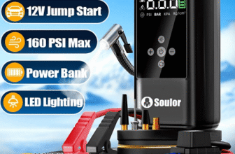 Soulor 9-in-1 Car Jump Starter Powerbank Multifunction Portable Pump Tire Inflator