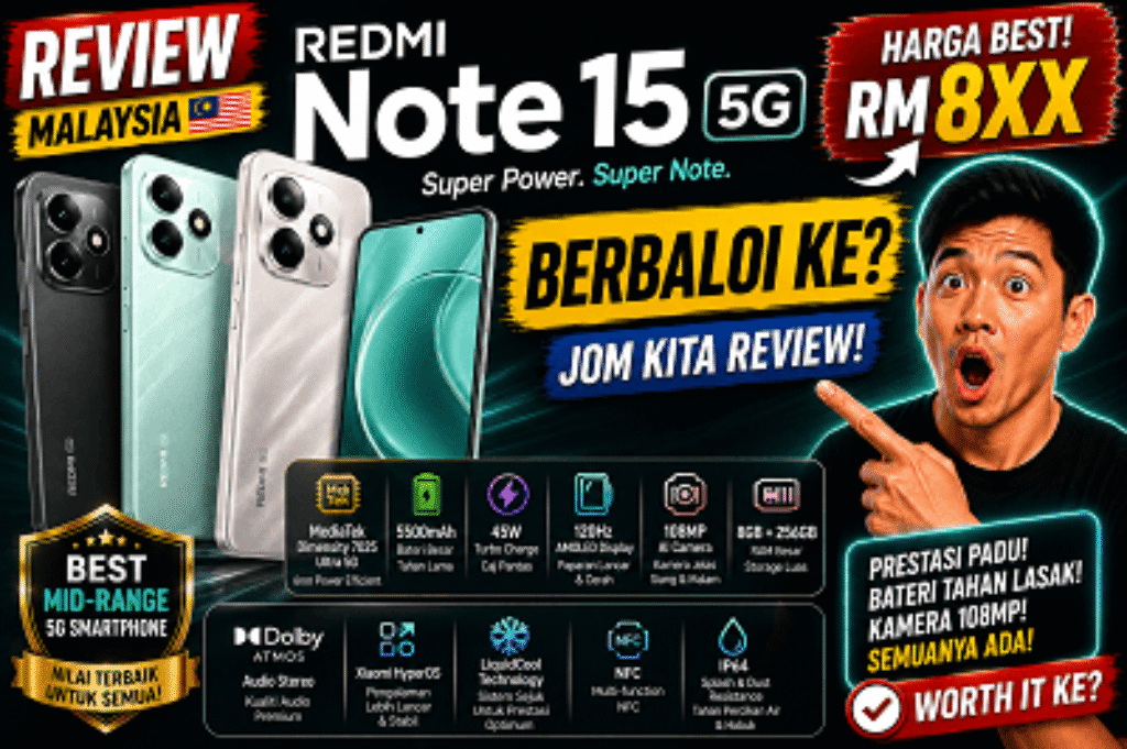 Xiaomi15 5G red mi harga Redmi Note 15马来西亚价格 price in malaysia 2026 review specs specifications release date