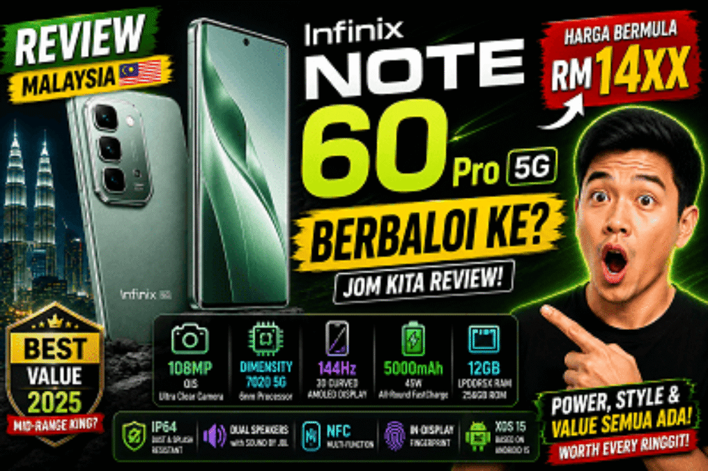 Infinix NOTE 60 Pro 5G infiniks infinixmobility infinixnote60 infinixnote60pro Review harga murah price malaysia Smartphone gaming phone telepon phones