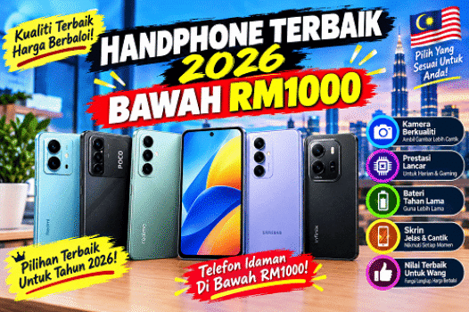 Handphone Terbaik 2026 Bawah RM1000