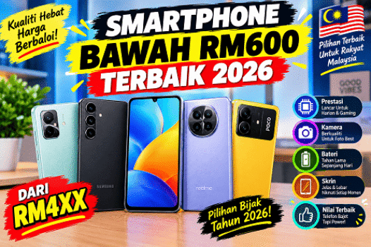 Smartphone Bawah RM600 Terbaik 2026